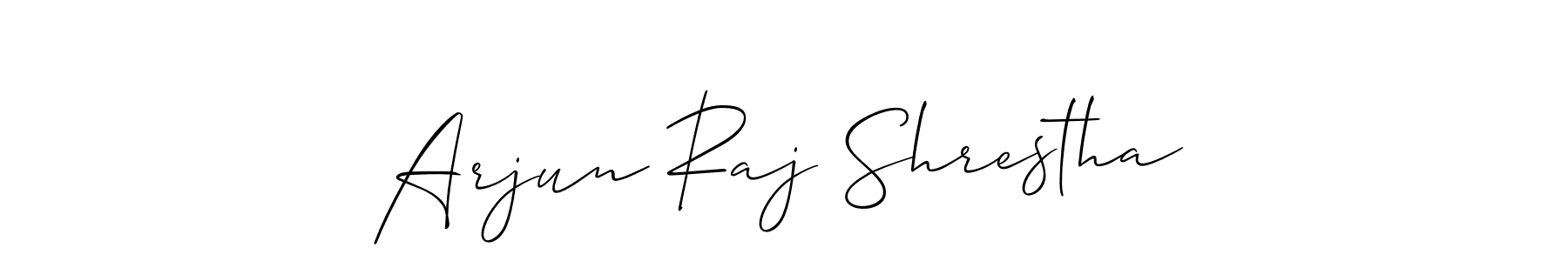 Use a signature maker to create a handwritten signature online. With this signature software, you can design (Allison_Script) your own signature for name Arjun Raj Shrestha. Arjun Raj Shrestha signature style 2 images and pictures png