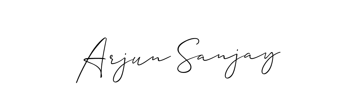 Also You can easily find your signature by using the search form. We will create Arjun Sanjay name handwritten signature images for you free of cost using Allison_Script sign style. Arjun Sanjay signature style 2 images and pictures png