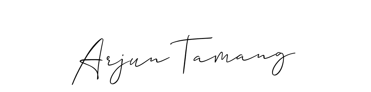 Design your own signature with our free online signature maker. With this signature software, you can create a handwritten (Allison_Script) signature for name Arjun Tamang. Arjun Tamang signature style 2 images and pictures png
