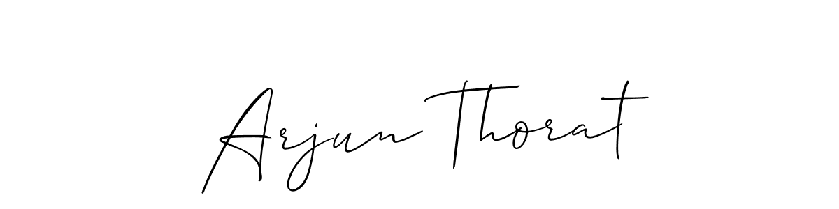 The best way (Allison_Script) to make a short signature is to pick only two or three words in your name. The name Arjun Thorat include a total of six letters. For converting this name. Arjun Thorat signature style 2 images and pictures png