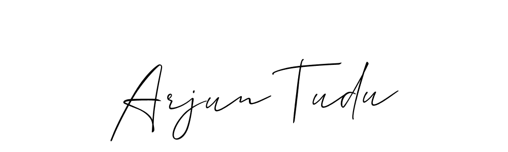 Also we have Arjun Tudu name is the best signature style. Create professional handwritten signature collection using Allison_Script autograph style. Arjun Tudu signature style 2 images and pictures png