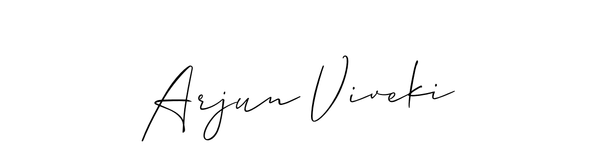 Make a beautiful signature design for name Arjun Viveki. With this signature (Allison_Script) style, you can create a handwritten signature for free. Arjun Viveki signature style 2 images and pictures png
