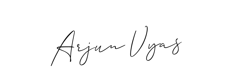 Arjun Vyas stylish signature style. Best Handwritten Sign (Allison_Script) for my name. Handwritten Signature Collection Ideas for my name Arjun Vyas. Arjun Vyas signature style 2 images and pictures png