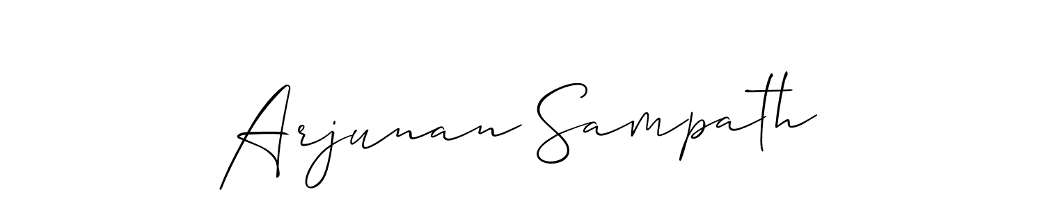How to make Arjunan Sampath signature? Allison_Script is a professional autograph style. Create handwritten signature for Arjunan Sampath name. Arjunan Sampath signature style 2 images and pictures png