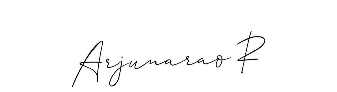 Also we have Arjunarao R name is the best signature style. Create professional handwritten signature collection using Allison_Script autograph style. Arjunarao R signature style 2 images and pictures png