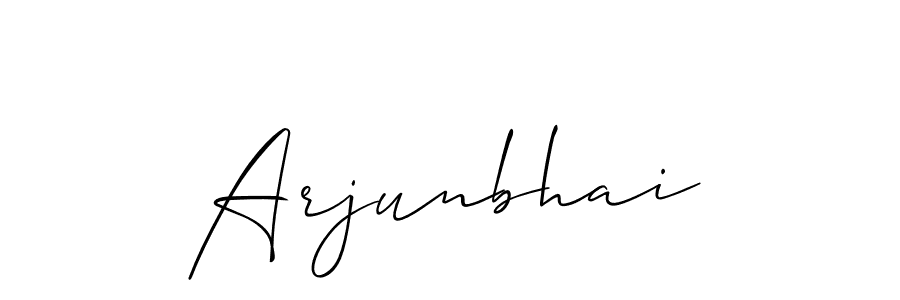 Also we have Arjunbhai name is the best signature style. Create professional handwritten signature collection using Allison_Script autograph style. Arjunbhai signature style 2 images and pictures png