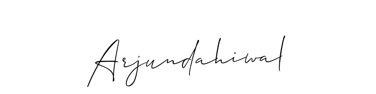 Design your own signature with our free online signature maker. With this signature software, you can create a handwritten (Allison_Script) signature for name Arjundahiwal. Arjundahiwal signature style 2 images and pictures png