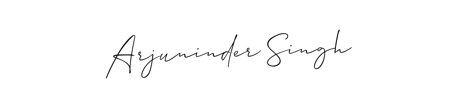 Use a signature maker to create a handwritten signature online. With this signature software, you can design (Allison_Script) your own signature for name Arjuninder Singh. Arjuninder Singh signature style 2 images and pictures png
