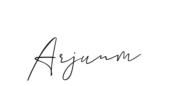 Make a beautiful signature design for name Arjunm. With this signature (Allison_Script) style, you can create a handwritten signature for free. Arjunm signature style 2 images and pictures png