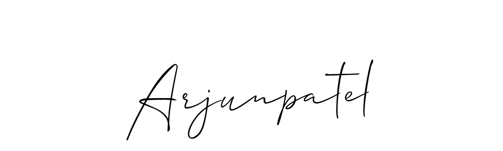 How to make Arjunpatel name signature. Use Allison_Script style for creating short signs online. This is the latest handwritten sign. Arjunpatel signature style 2 images and pictures png