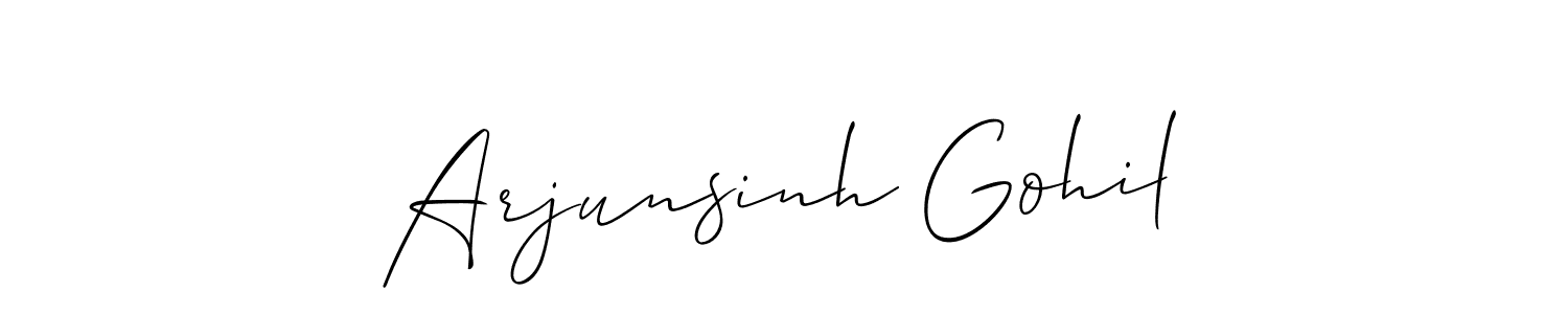 How to Draw Arjunsinh Gohil signature style? Allison_Script is a latest design signature styles for name Arjunsinh Gohil. Arjunsinh Gohil signature style 2 images and pictures png