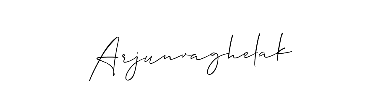 Use a signature maker to create a handwritten signature online. With this signature software, you can design (Allison_Script) your own signature for name Arjunvaghelak. Arjunvaghelak signature style 2 images and pictures png