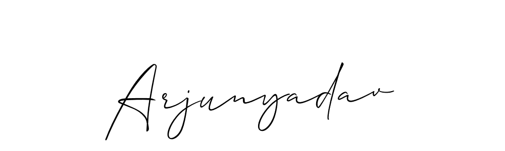 Use a signature maker to create a handwritten signature online. With this signature software, you can design (Allison_Script) your own signature for name Arjunyadav. Arjunyadav signature style 2 images and pictures png