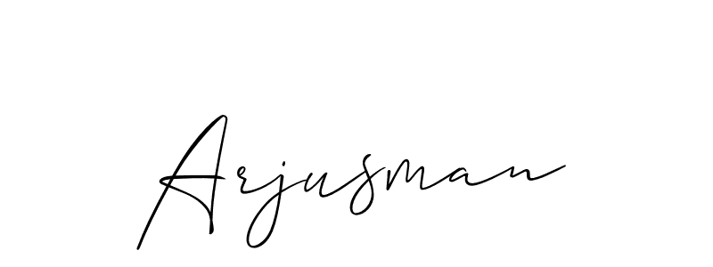 Make a beautiful signature design for name Arjusman. With this signature (Allison_Script) style, you can create a handwritten signature for free. Arjusman signature style 2 images and pictures png