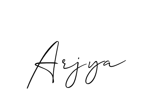 Also we have Arjya name is the best signature style. Create professional handwritten signature collection using Allison_Script autograph style. Arjya signature style 2 images and pictures png