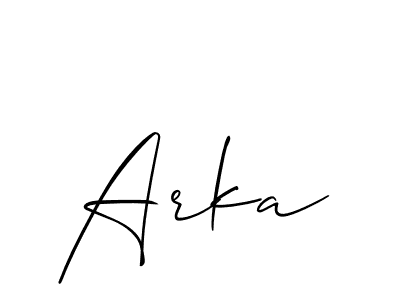 It looks lik you need a new signature style for name Arka. Design unique handwritten (Allison_Script) signature with our free signature maker in just a few clicks. Arka signature style 2 images and pictures png