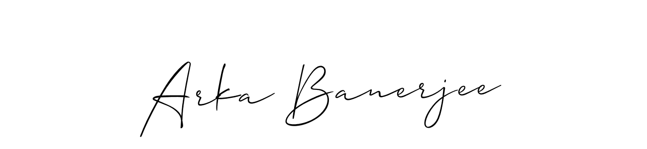 It looks lik you need a new signature style for name Arka Banerjee. Design unique handwritten (Allison_Script) signature with our free signature maker in just a few clicks. Arka Banerjee signature style 2 images and pictures png