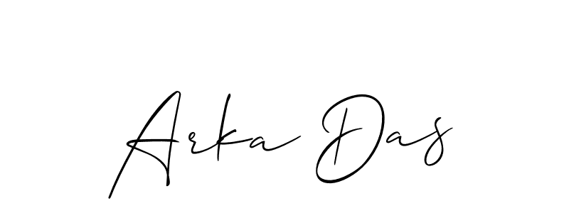 Create a beautiful signature design for name Arka Das. With this signature (Allison_Script) fonts, you can make a handwritten signature for free. Arka Das signature style 2 images and pictures png