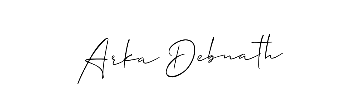 It looks lik you need a new signature style for name Arka Debnath. Design unique handwritten (Allison_Script) signature with our free signature maker in just a few clicks. Arka Debnath signature style 2 images and pictures png