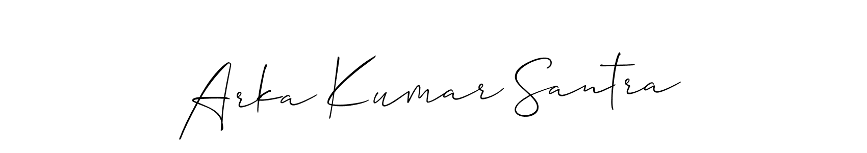 Use a signature maker to create a handwritten signature online. With this signature software, you can design (Allison_Script) your own signature for name Arka Kumar Santra. Arka Kumar Santra signature style 2 images and pictures png