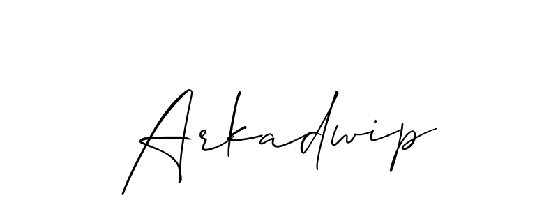 How to make Arkadwip signature? Allison_Script is a professional autograph style. Create handwritten signature for Arkadwip name. Arkadwip signature style 2 images and pictures png