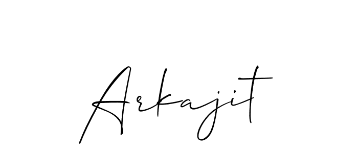 It looks lik you need a new signature style for name Arkajit. Design unique handwritten (Allison_Script) signature with our free signature maker in just a few clicks. Arkajit signature style 2 images and pictures png