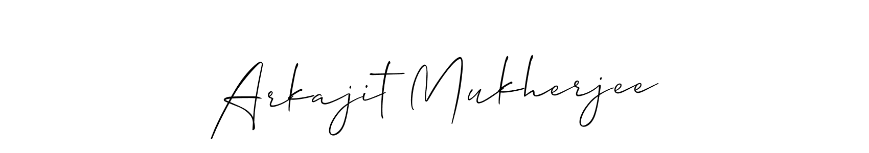 This is the best signature style for the Arkajit Mukherjee name. Also you like these signature font (Allison_Script). Mix name signature. Arkajit Mukherjee signature style 2 images and pictures png
