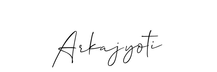 Use a signature maker to create a handwritten signature online. With this signature software, you can design (Allison_Script) your own signature for name Arkajyoti. Arkajyoti signature style 2 images and pictures png