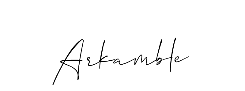 Make a beautiful signature design for name Arkamble. With this signature (Allison_Script) style, you can create a handwritten signature for free. Arkamble signature style 2 images and pictures png