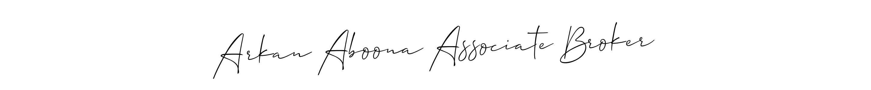 Allison_Script is a professional signature style that is perfect for those who want to add a touch of class to their signature. It is also a great choice for those who want to make their signature more unique. Get Arkan Aboona Associate Broker name to fancy signature for free. Arkan Aboona Associate Broker signature style 2 images and pictures png