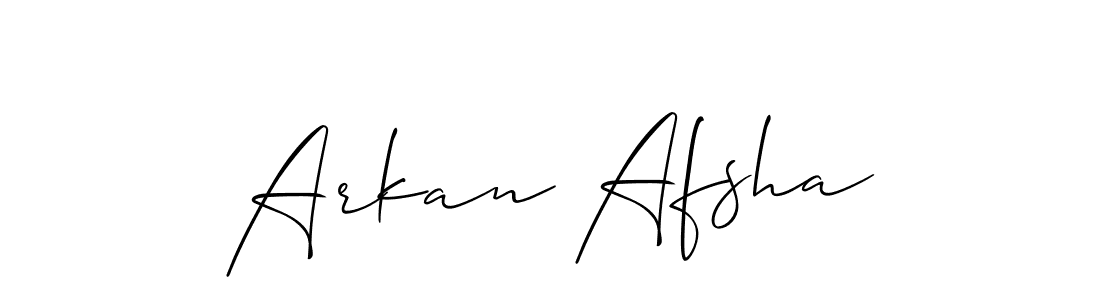 Also we have Arkan Afsha name is the best signature style. Create professional handwritten signature collection using Allison_Script autograph style. Arkan Afsha signature style 2 images and pictures png