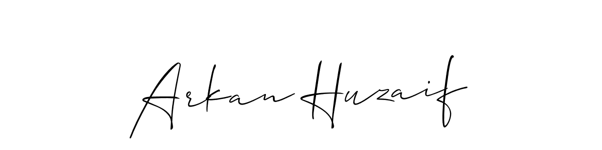 Make a short Arkan Huzaif signature style. Manage your documents anywhere anytime using Allison_Script. Create and add eSignatures, submit forms, share and send files easily. Arkan Huzaif signature style 2 images and pictures png