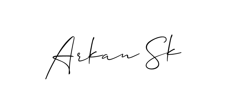 Also we have Arkan Sk name is the best signature style. Create professional handwritten signature collection using Allison_Script autograph style. Arkan Sk signature style 2 images and pictures png
