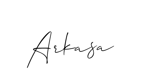 Create a beautiful signature design for name Arkasa. With this signature (Allison_Script) fonts, you can make a handwritten signature for free. Arkasa signature style 2 images and pictures png