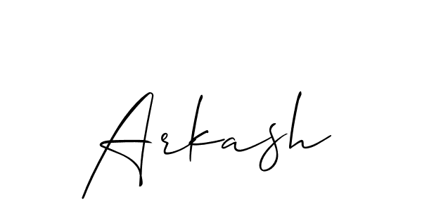 Similarly Allison_Script is the best handwritten signature design. Signature creator online .You can use it as an online autograph creator for name Arkash. Arkash signature style 2 images and pictures png