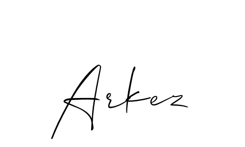 The best way (Allison_Script) to make a short signature is to pick only two or three words in your name. The name Arkez include a total of six letters. For converting this name. Arkez signature style 2 images and pictures png