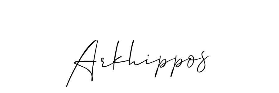 Make a beautiful signature design for name Arkhippos. With this signature (Allison_Script) style, you can create a handwritten signature for free. Arkhippos signature style 2 images and pictures png