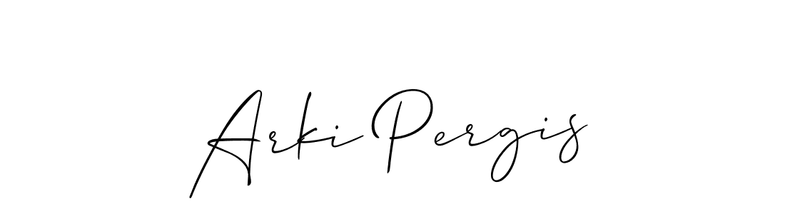 Also You can easily find your signature by using the search form. We will create Arki Pergis name handwritten signature images for you free of cost using Allison_Script sign style. Arki Pergis signature style 2 images and pictures png