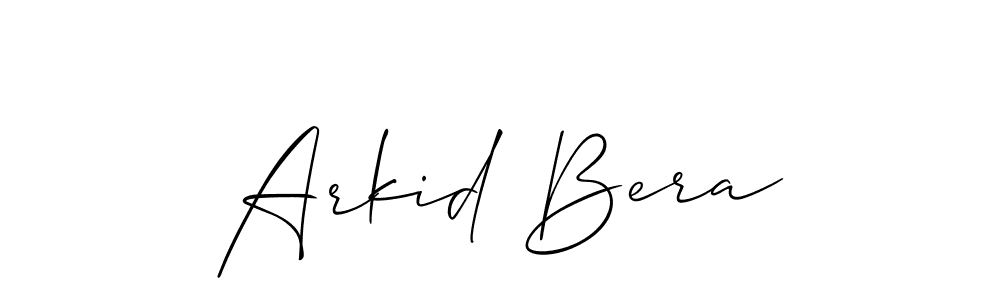 You should practise on your own different ways (Allison_Script) to write your name (Arkid Bera) in signature. don't let someone else do it for you. Arkid Bera signature style 2 images and pictures png