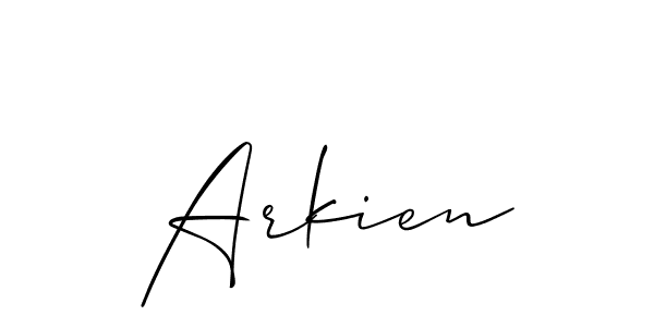 Also You can easily find your signature by using the search form. We will create Arkien name handwritten signature images for you free of cost using Allison_Script sign style. Arkien signature style 2 images and pictures png