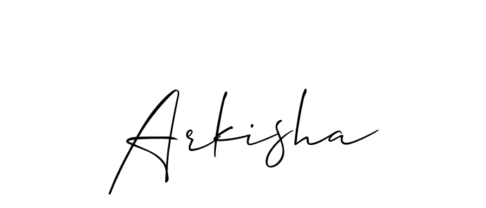 Similarly Allison_Script is the best handwritten signature design. Signature creator online .You can use it as an online autograph creator for name Arkisha. Arkisha signature style 2 images and pictures png