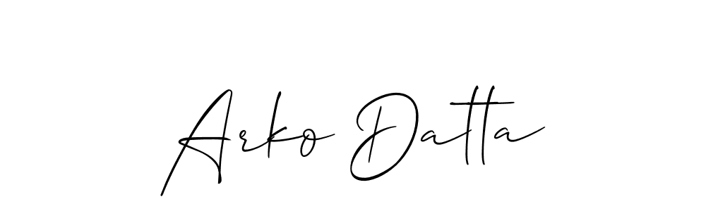 Make a beautiful signature design for name Arko Datta. With this signature (Allison_Script) style, you can create a handwritten signature for free. Arko Datta signature style 2 images and pictures png