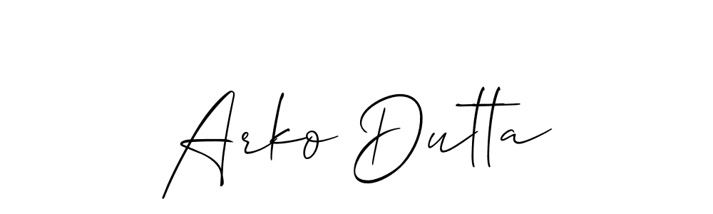 Create a beautiful signature design for name Arko Dutta. With this signature (Allison_Script) fonts, you can make a handwritten signature for free. Arko Dutta signature style 2 images and pictures png