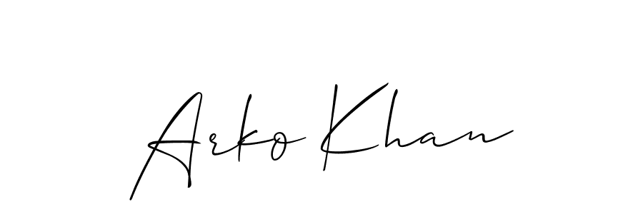 Make a short Arko Khan signature style. Manage your documents anywhere anytime using Allison_Script. Create and add eSignatures, submit forms, share and send files easily. Arko Khan signature style 2 images and pictures png