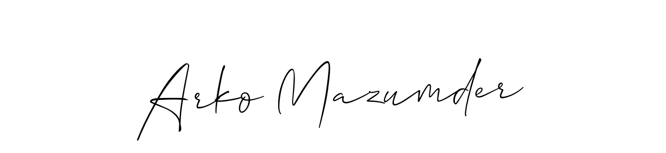 How to make Arko Mazumder signature? Allison_Script is a professional autograph style. Create handwritten signature for Arko Mazumder name. Arko Mazumder signature style 2 images and pictures png