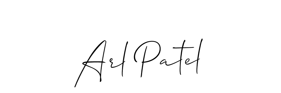 It looks lik you need a new signature style for name Arl Patel. Design unique handwritten (Allison_Script) signature with our free signature maker in just a few clicks. Arl Patel signature style 2 images and pictures png