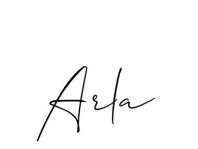 How to make Arla signature? Allison_Script is a professional autograph style. Create handwritten signature for Arla name. Arla signature style 2 images and pictures png