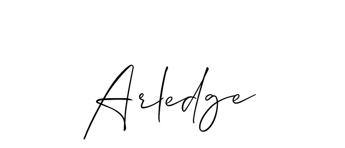 Create a beautiful signature design for name Arledge. With this signature (Allison_Script) fonts, you can make a handwritten signature for free. Arledge signature style 2 images and pictures png