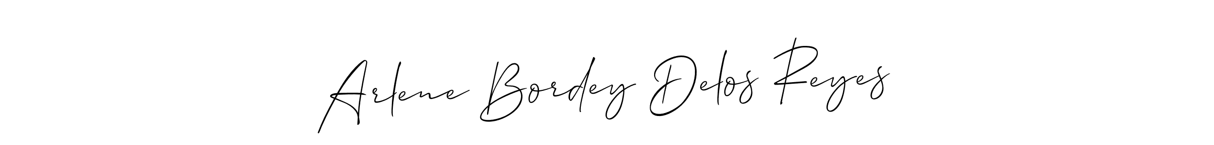 How to make Arlene Bordey Delos Reyes signature? Allison_Script is a professional autograph style. Create handwritten signature for Arlene Bordey Delos Reyes name. Arlene Bordey Delos Reyes signature style 2 images and pictures png