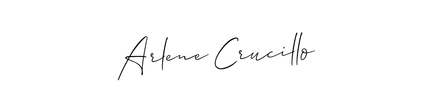 Allison_Script is a professional signature style that is perfect for those who want to add a touch of class to their signature. It is also a great choice for those who want to make their signature more unique. Get Arlene Crucillo name to fancy signature for free. Arlene Crucillo signature style 2 images and pictures png